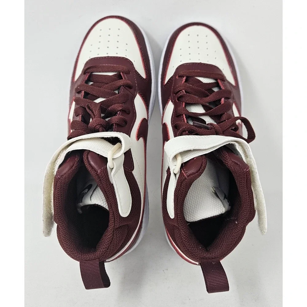 Nike Court Borough Mid 2 Boy's Sneakers Pearl White/Team Red Size 4.5 Y NEW!